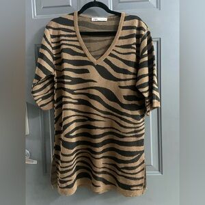 Zara Brown and Black Zebra Print Tunic